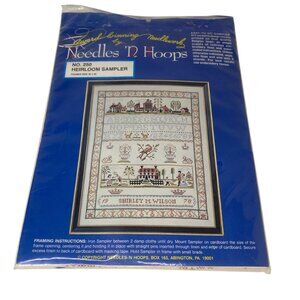 Heirloom‎ Sampler Cross Stitch Kit No. 250 Colonial Town Flowers Birds Alphabet
